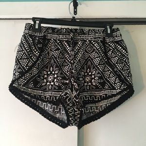 Black and white patterned Garage shorts.